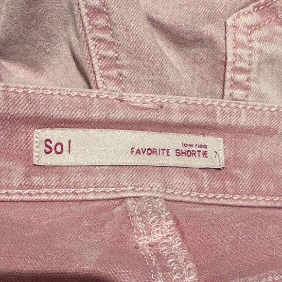 So Favorite Shortie Pink Denim Jean Shorts Low Rise Size 7 - Picture 2 of 4
